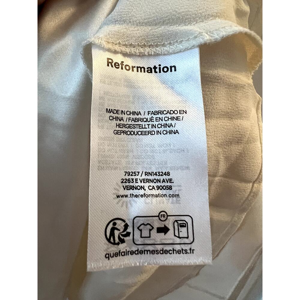 Reformation Roy Satin Wedding Maxi Dress Gown Halter Neck Fior DiLatte Ivory 8 - Picture 7 of 11